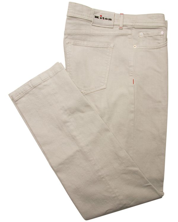 5 Pocket Denim Pant in Khaki Online Hot Sale