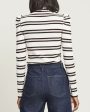 White Stripe Long Sleeve Cedar Turtleneck Fashion