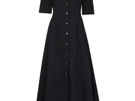 Black Button Down Joan Maxi Dress For Sale