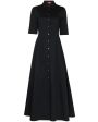 Black Button Down Joan Maxi Dress For Sale