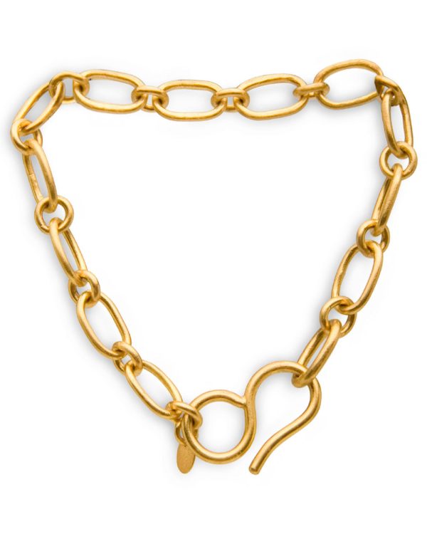 22k Gold Cable Chain Link Bracelet For Cheap