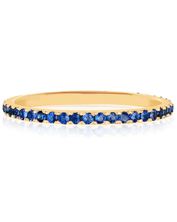 14k Yellow Gold Blue Sapphire Eternity Stack Ring Supply