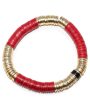 14k Gold and Red Vinyl Stretch Bracelet Discount