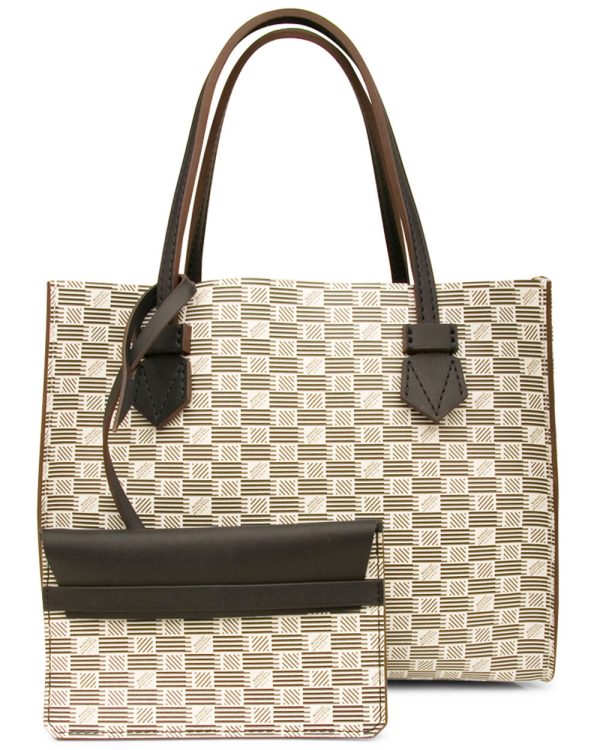 Bregancon Reversible Tote in Blanc and Brown For Cheap