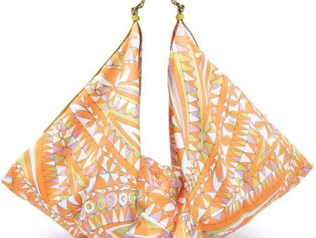 Bandierine Print Maxi Carré Bag in Aranica Verde Cheap