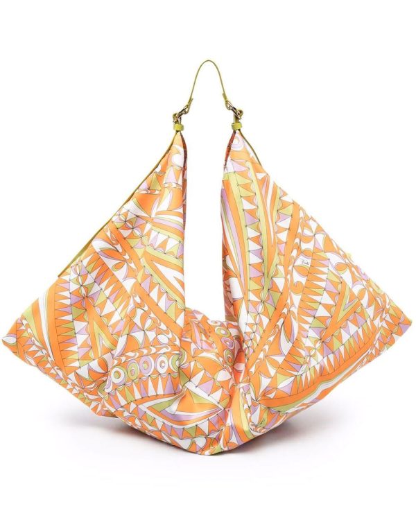 Bandierine Print Maxi Carré Bag in Aranica Verde Cheap