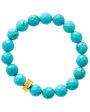 22k Gold and Turquoise Stretch Bracelet For Discount