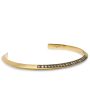 Yellow Gold Grey Diamond Knife Edge Cuff Bracelet Discount