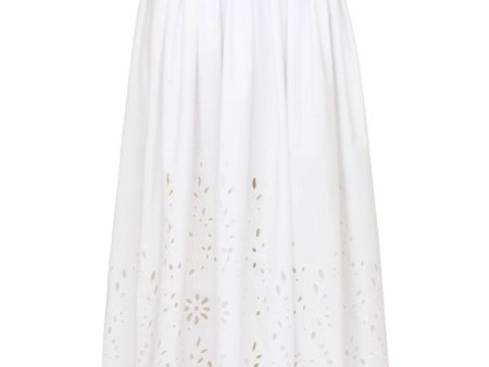 White Eyelet Maxi Skirt on Sale