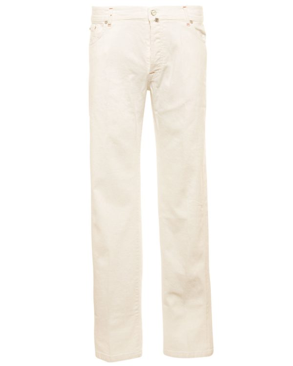 5 Pocket Denim Pant in Icy White Online Sale