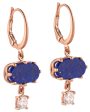 14k Rose Gold Diamond and Lapis Drop Earrings Hot on Sale