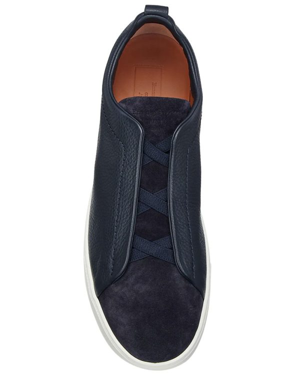 Triple Stitch Classic Sneaker in Navy Hot on Sale