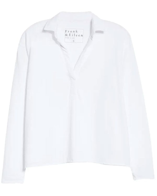 White Popover Henley Sale