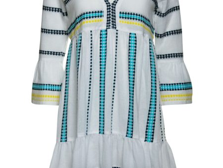 Aqua Stripe Sediri Flutter Mini Dress Online