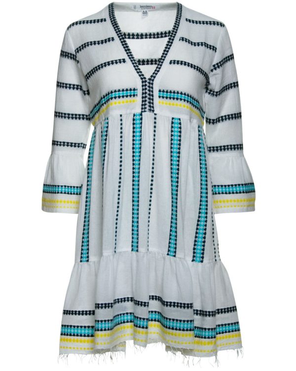 Aqua Stripe Sediri Flutter Mini Dress Online