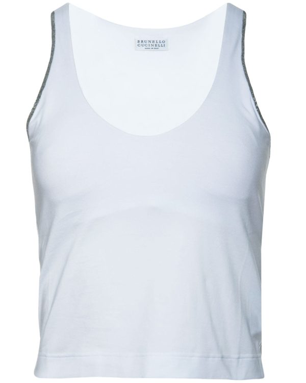 White Monili Strap Tank Online