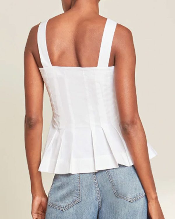 White Sleeveless Laura Top Fashion