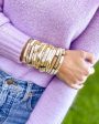 14k Gold and Cream Vinyl Stretch Bracelet Online Hot Sale