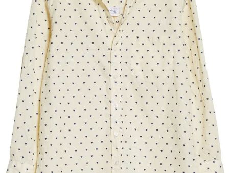 Yellow Stripe Heart Joedy Button Up Shirt For Cheap