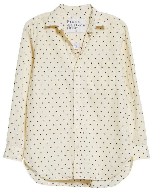 Yellow Stripe Heart Joedy Button Up Shirt For Cheap