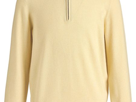 Yellow Cashmere Half-Zip Sweater Online Sale