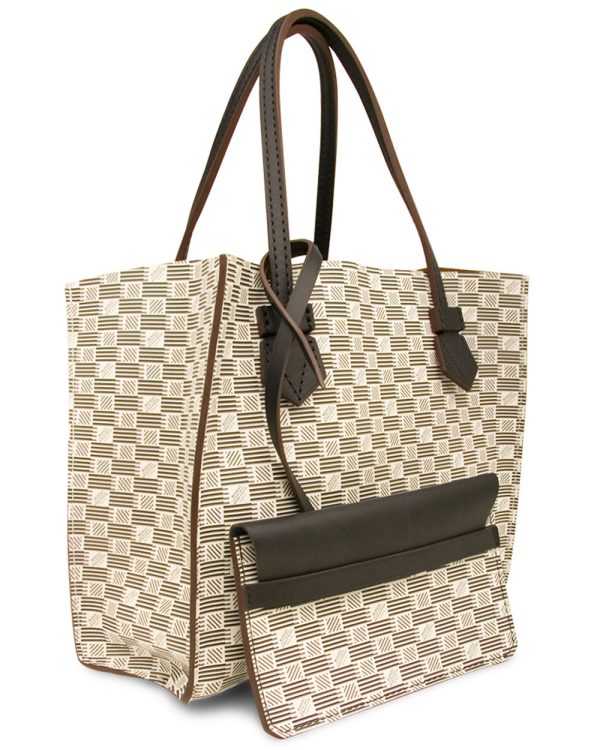 Bregancon Reversible Tote in Blanc and Brown For Cheap