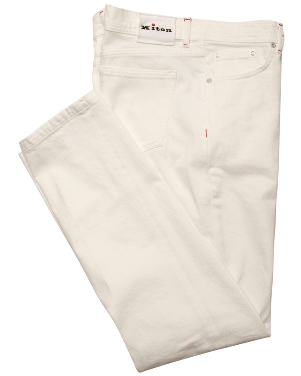 5 Pocket Denim Pant in Icy White Online Sale