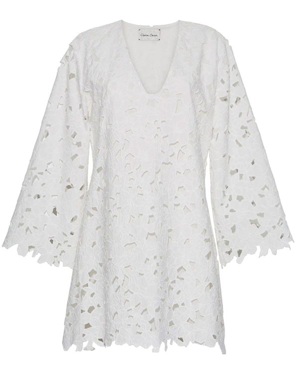 White Eyelet Annabelle Dress For Cheap