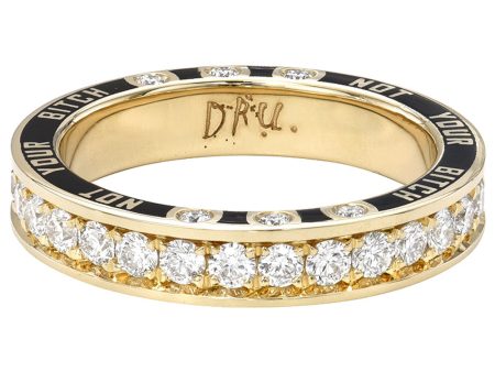 14k Yellow Gold Diamond Not Your Bitch Band on Sale