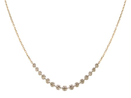 18k Yellow Gold Floating Sequenced Diamond Necklace Online