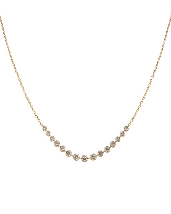 18k Yellow Gold Floating Sequenced Diamond Necklace Online