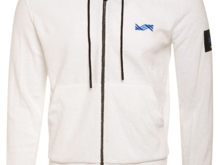 White Terry Full Zip Hoodie Supply