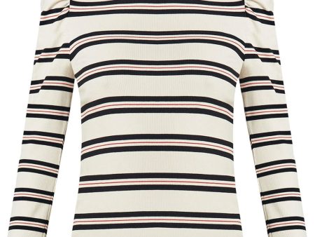 White Stripe Long Sleeve Cedar Turtleneck Fashion