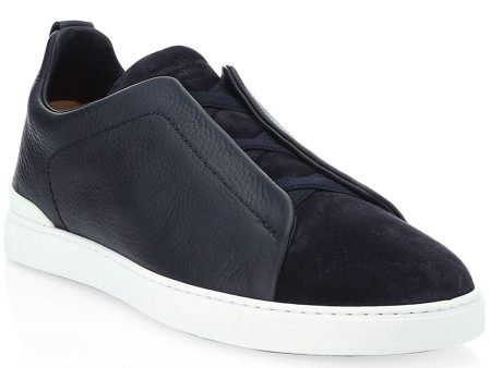 Triple Stitch Classic Sneaker in Navy Hot on Sale