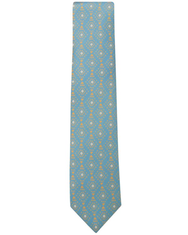 Yellow and Blue Geometric Silk Tie Online now