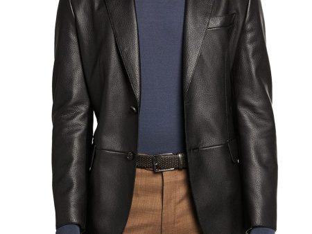 Black Deerskin Leather Blazer Online Sale