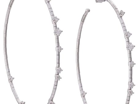 18K White Gold Diamond Hoop Earrings Online