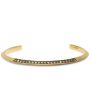 Yellow Gold Grey Diamond Knife Edge Cuff Bracelet Discount