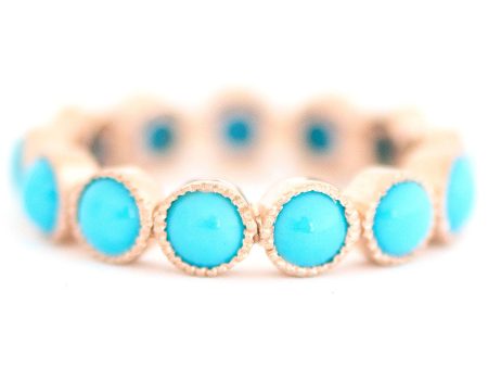 14k Rose Gold Turquoise Band Ring Cheap