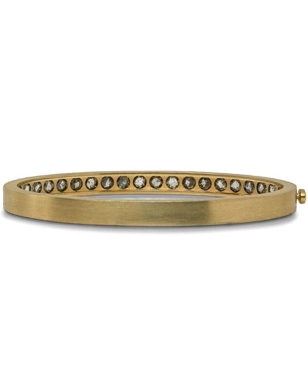 18k Yellow Gold Large Grey Diamond Bracelet Online Hot Sale