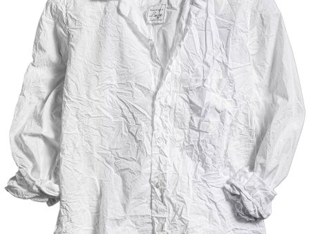 White Crinkle Joedy Button Up Shirt Supply