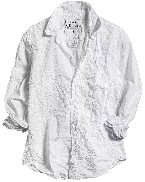 White Crinkle Joedy Button Up Shirt Supply