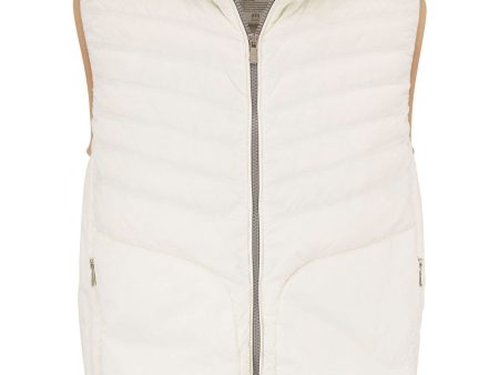 White Nylon Lightweight Down Vest Fashion