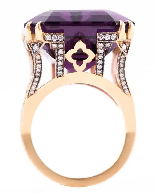 Amethyst and Diamond Cocktail Ring Supply