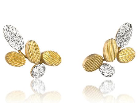 Yellow Gold and Diamond Medium BE Earrings on Sale