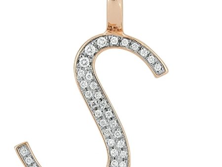 Woolf Rose Gold and Diamond Initial  S  Pendant Online Hot Sale