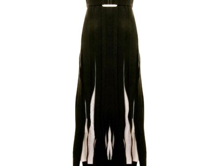 Black and White Crescent Maxi Dress Online Hot Sale