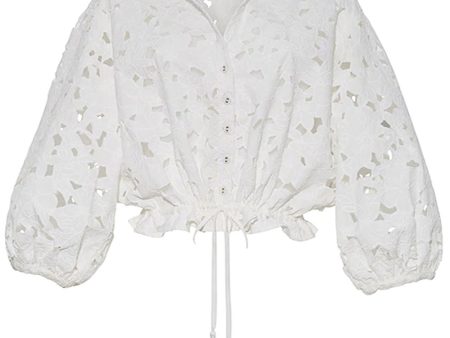 White Eyelet Perrin Top Online