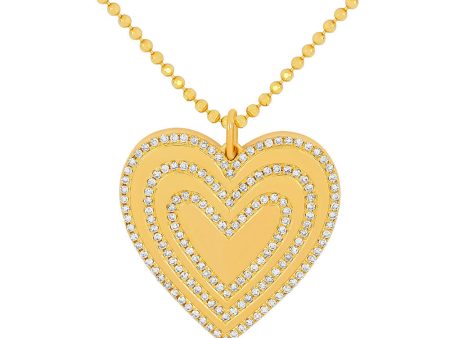 14k Yellow Gold Diamond Love Struck Necklace Supply