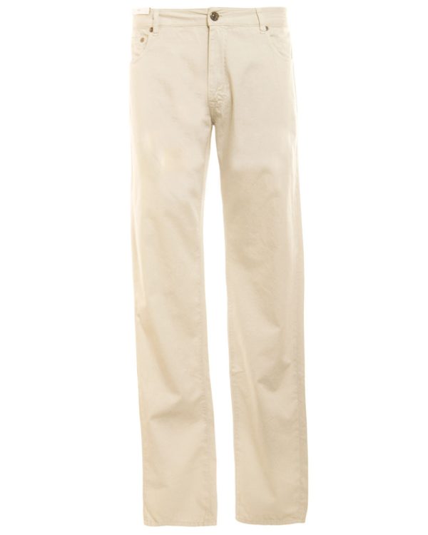 5 Pocket Lux Denim Pant in Stone Hot on Sale